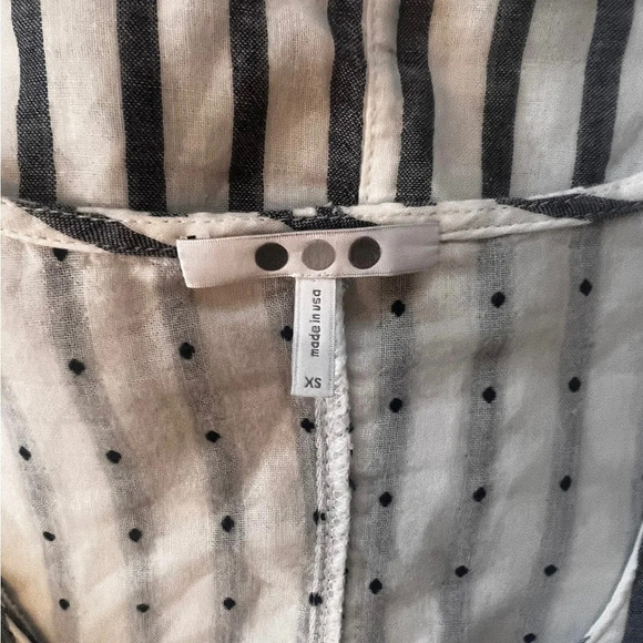 Three dots from Nordstrom size XS striped tie front button up blouse - Picture 4 of 6